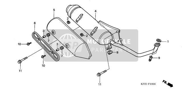 Honda SES150 2004 Silenziatore di scarico per un 2004 Honda SES150